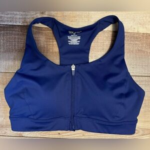 Womens Tek Gear Sports Bra Workout Gear Racerback Padded Zip Medium Purple